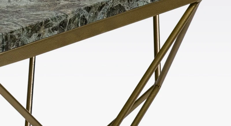 Casa Padrino Luxus Couchtisch Gold / Grün 92 x 92 x H. 40 cm - 8-eckiger Wohnzimmertisch mit Marmorplatte und Metallgestell - Moderne Wohnzimmer Möbel