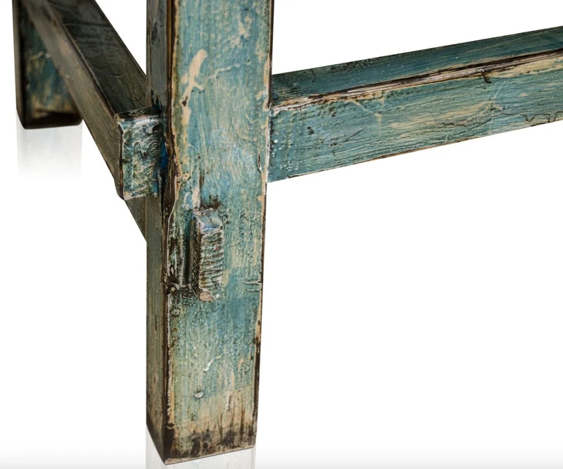 Casa Padrino Landhausstil Couchtisch aus Kiefernholz im Antik Stil Blau 140 x 54 x H. 43 cm