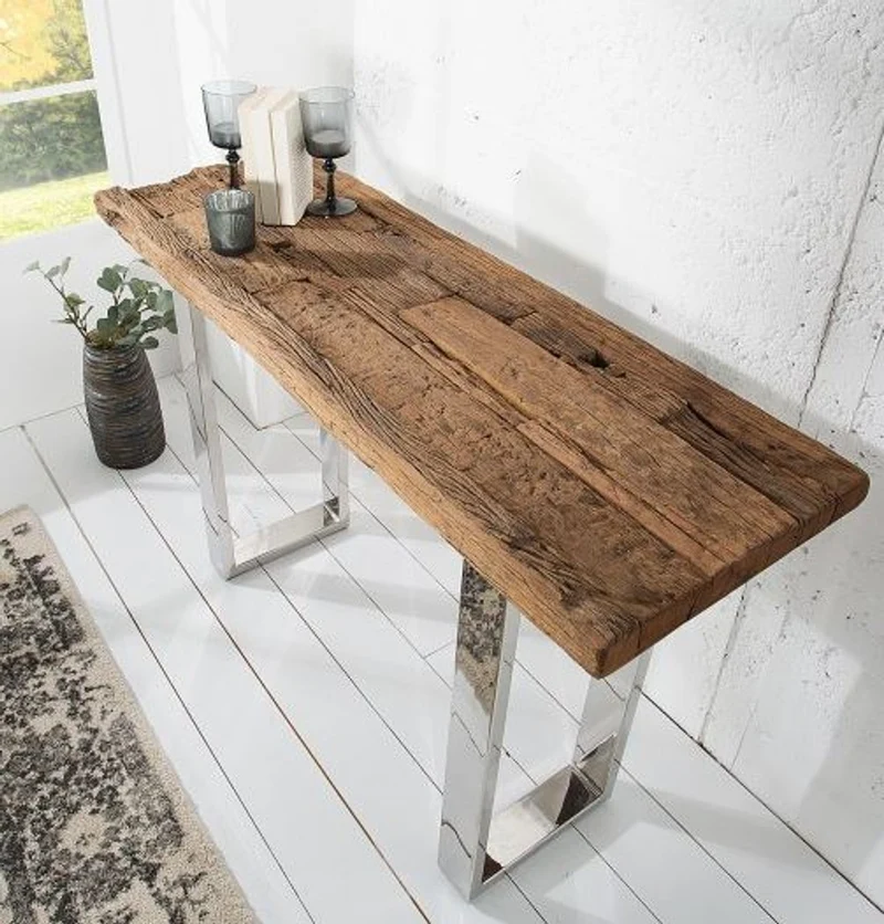 Casa Padrino Art Deco Luxus Konsole Massivholz 120 x 80 x H. 40 cm - Konsolen Tisch - Sekretär Konsole - Telefontisch - Hotel Möbel