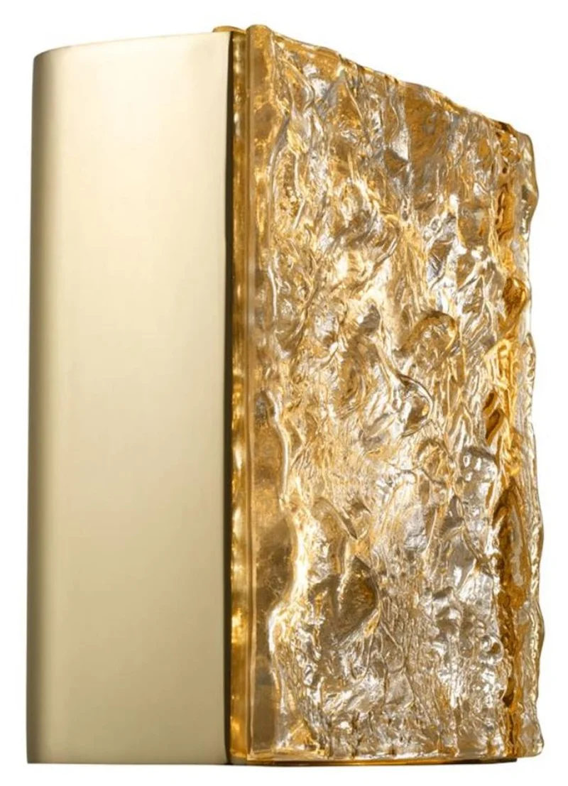 Casa Padrino Hotel Restaurant Wandleuchte Gold 24 x 12,5 x H. 23 cm - Luxus Möbel