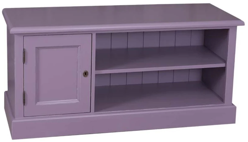 Casa Padrino Landhausstil Fernsehschrank aus massivem Kiefernholz in Lila 120 x 40 x H. 56 cm
