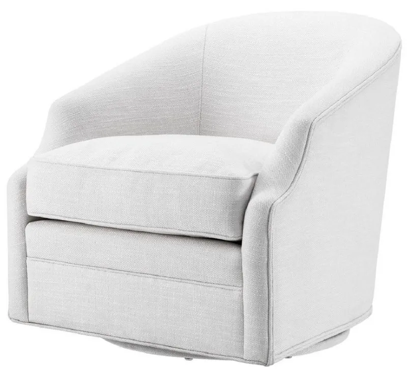 Casa Padrino Luxus Drehsessel Weiß 72 x 82 x H. 74 cm - Wohnzimmer Sessel - Luxus Möbel
