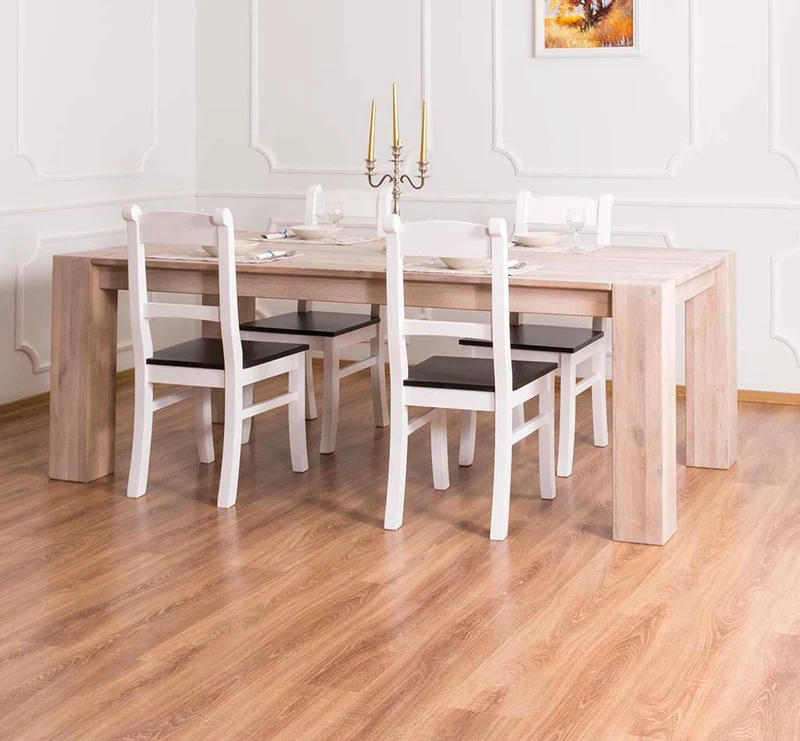 Casa Padrino Massivholz Esstisch Naturfarben 220 x 90 x H. 78 cm - Luxus Qualität
