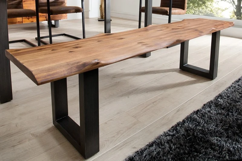 Casa Padrino Designer Sitzbank Natur Breite 180 cm, Höhe 50 cm