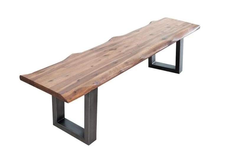 Casa Padrino Designer Sitzbank Natur Breite 180 cm, Höhe 50 cm