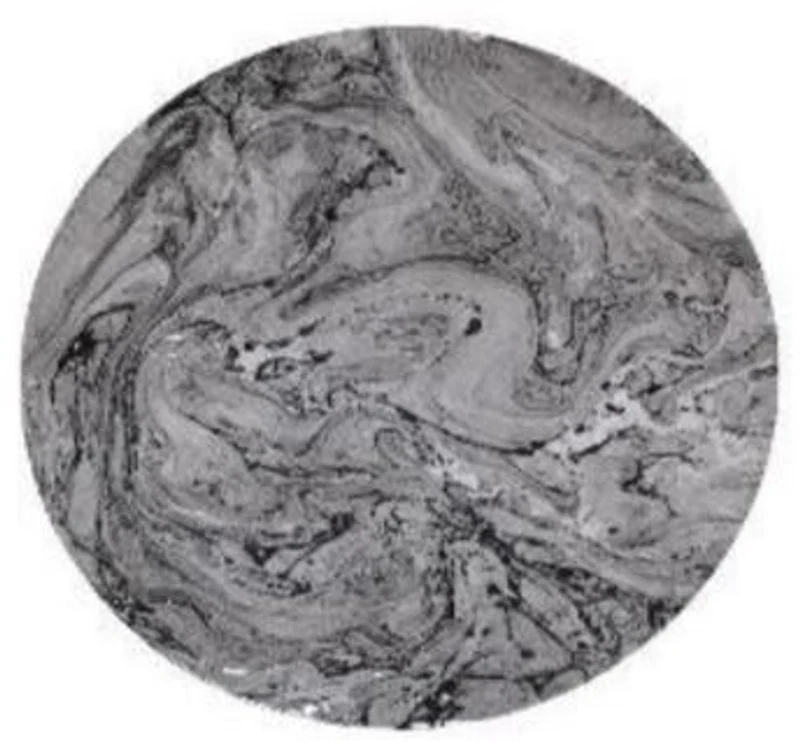 Casa Padrino Luxus Beistelltisch Schwarz / Weiß Ø 42 x H. 46 cm - Runder Dreibein Aluminium Tisch in Marmoroptik - Wohnzimmer Möbel