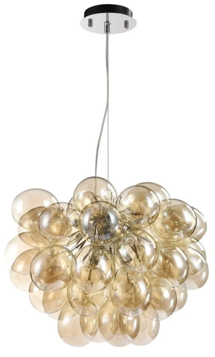 Casa Padrino Luxus Hängeleuchte im Traubenförmigen Design Cognac Ø 44-50 x H. 40 cm - Designermöbel