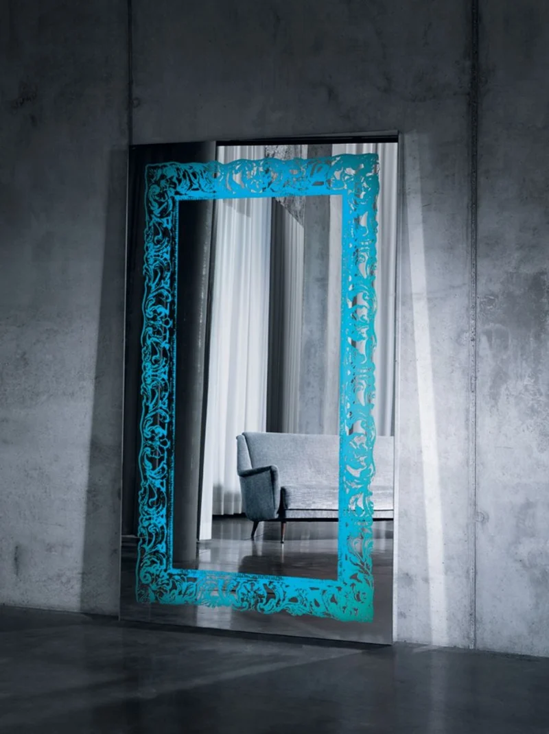 Casa Padrino Luxus Spiegel mit Licht und Fernbedienung 107 x H. 182 cm - Luxus Qualität