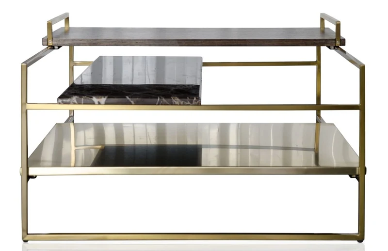 Casa Padrino Luxus Couchtisch Gold 60 x 60 x H. 36,5 cm - Designer Wohnzimmertisch