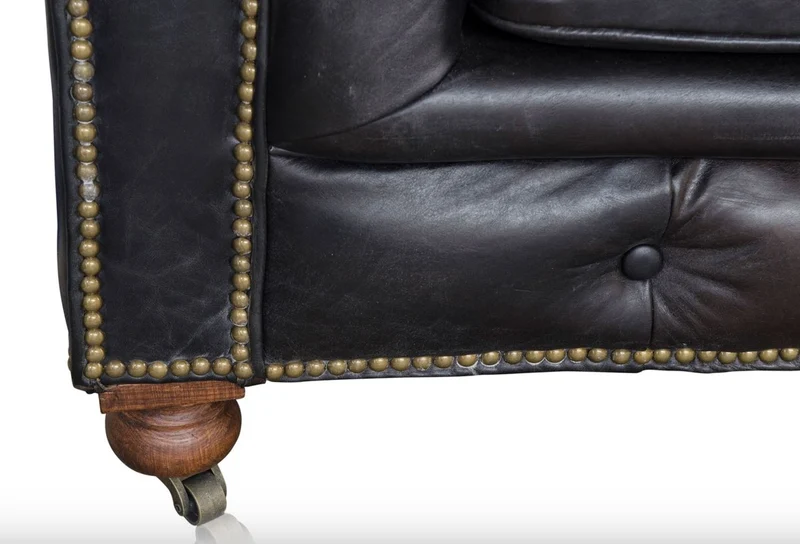 Casa Padrino Luxus 6er Sofa Schwarz 410 x 120 x H. 77 cm - Chesterfield Möbel