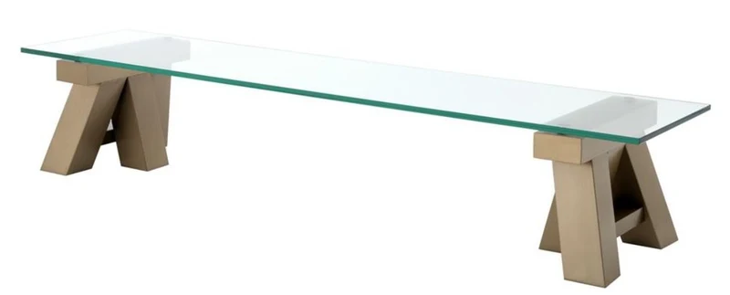 Casa Padrino Luxus Couchtisch Messing 190 x 45 x H. 36 cm - Wohnzimmertisch