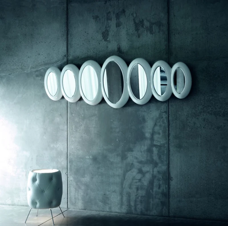 Casa Padrino Luxus Designer Spiegel Hochglanzweiß 195 x H. 67 cm - Hotel Kollektion