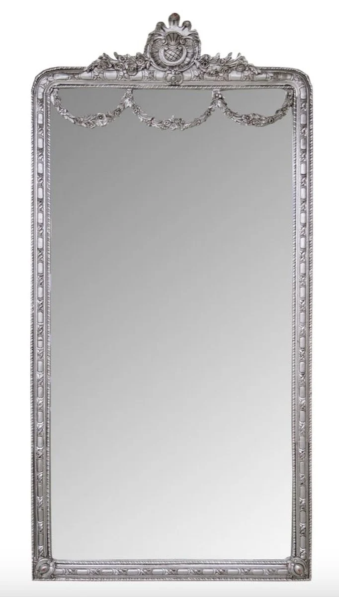 Casa Padrino Barock Spiegel Silber 120 x H. 242 cm - Barock Wandspiegel