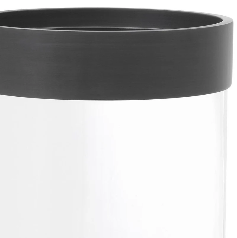 Casa Padrino Luxus Kerzenleuchter Bronze Ø 20,5 x H. 41,5 cm - Runder Glas Kerzenleuchter mit Aluminium Ring - Luxus Qualität