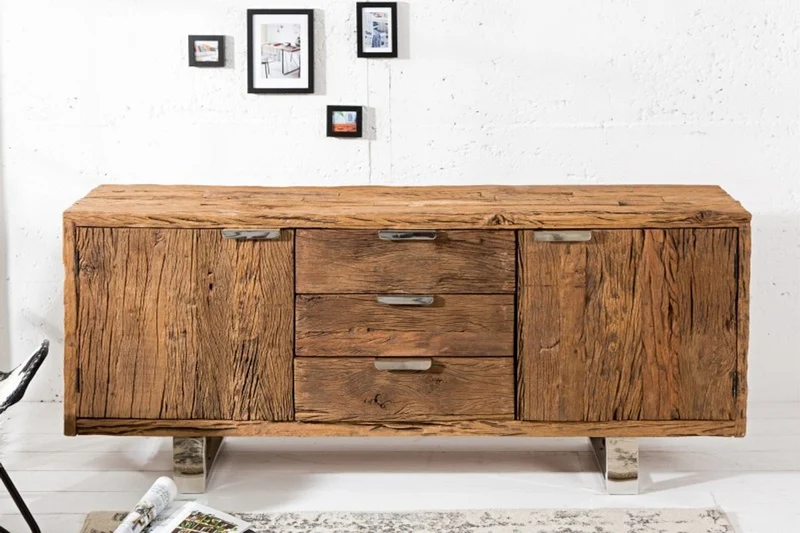 Casa Padrino Luxus Sideboard B.160 x H.75 x T.40 - Fernsehschrank - Kommode - Handgefertigt aus Massivholz!