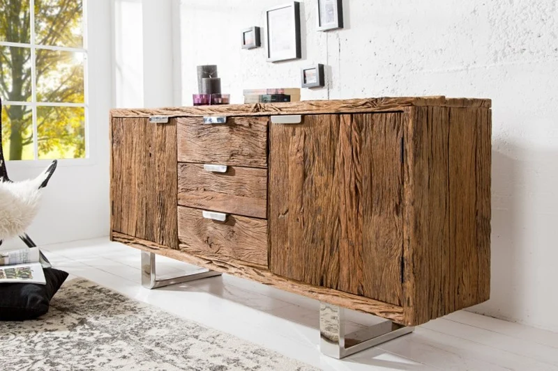 Casa Padrino Luxus Sideboard B.160 x H.75 x T.40 - Fernsehschrank - Kommode - Handgefertigt aus Massivholz!
