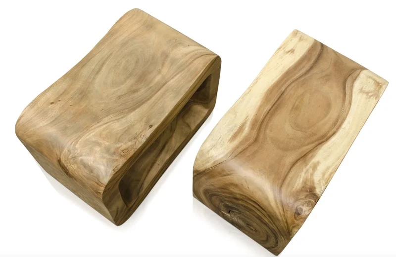 Casa Padrino Luxus Wohnzimmer Beistelltisch Naturfarben 60 x 30 x H. 40 cm - Designer Wohnzimmermöbel
