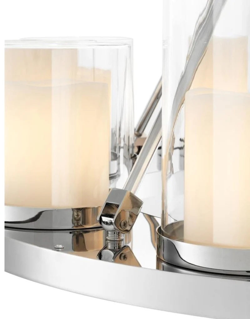 Casa Padrino Luxus Kronleuchter in silber 90 x H. 65 cm - Hotel Restaurant Kollektion