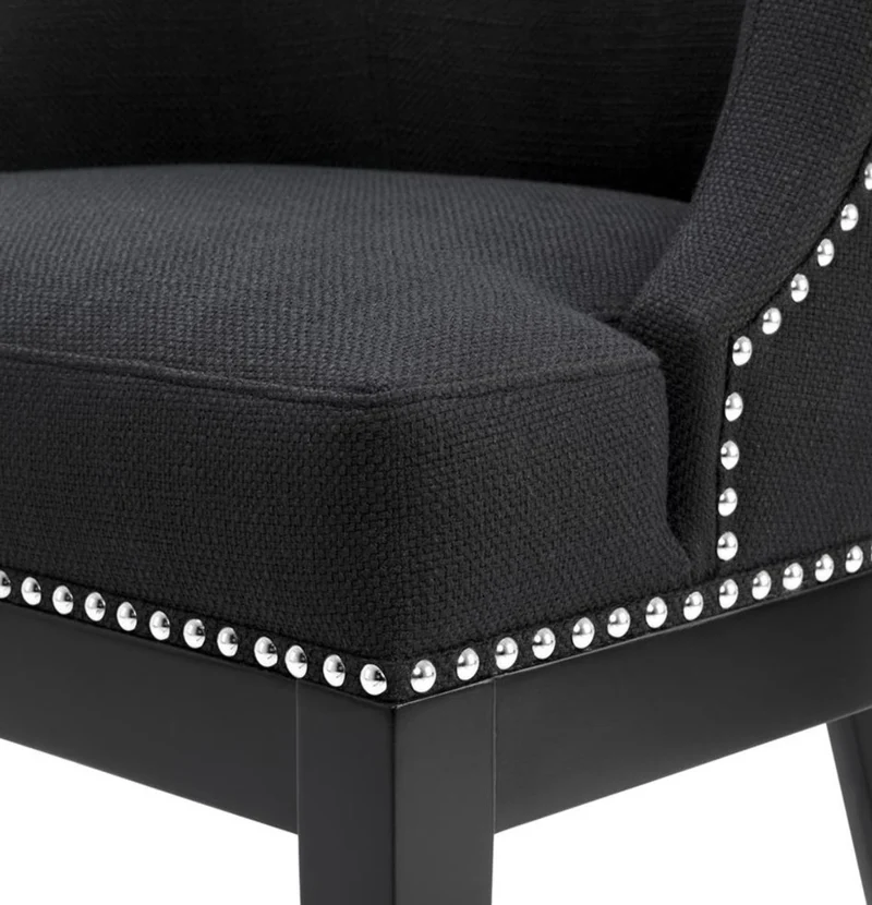 Casa Padrino Luxus Esszimmerstuhl Schwarz 59 x 56 x H. 80 cm - Restaurant Möbel