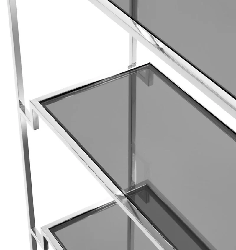 Casa Padrino Wohnzimmer Regalschrank Silber 90 x 32 x H. 230 cm - Luxus Möbel