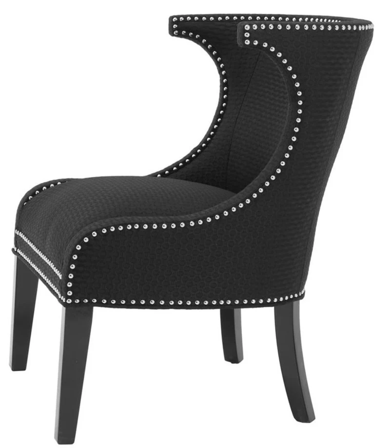 Casa Padrino Luxus Sessel / Ohrensessel Schwarz 66 x 60 x H. 91 cm - Limited Edition