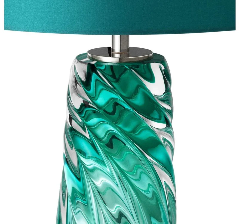Casa Padrino Designer Tischleuchte Türkis 17 x 42 x H. 67 cm - Luxus Kollektion