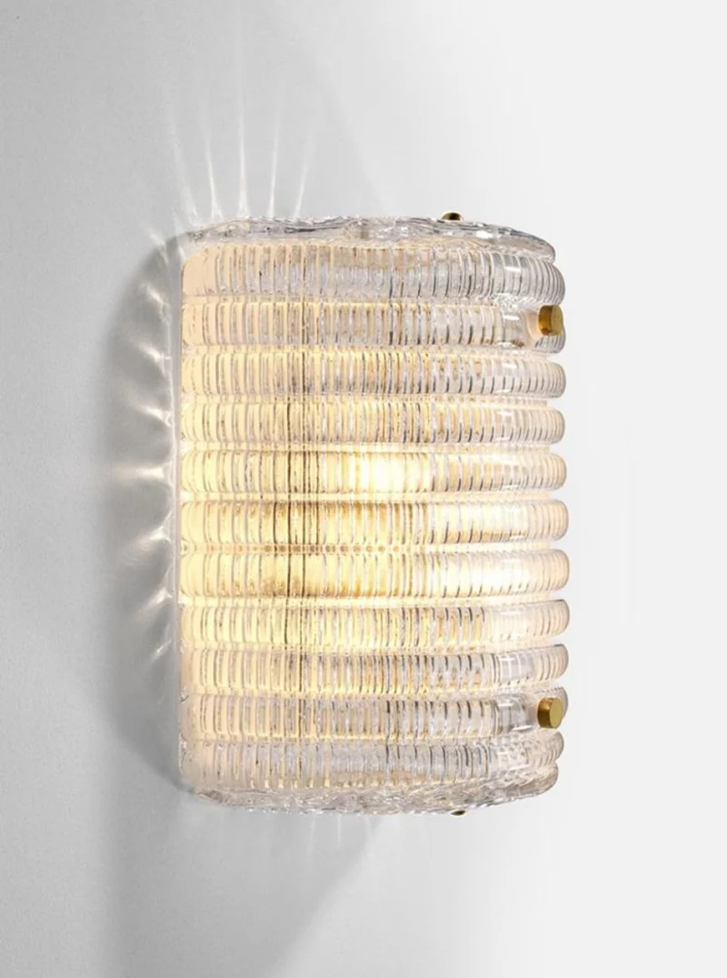 Casa Padrino Glas Wandleuchte 20 x 11 x H. 22 cm - Luxus Wohnzimmer Wandlampe