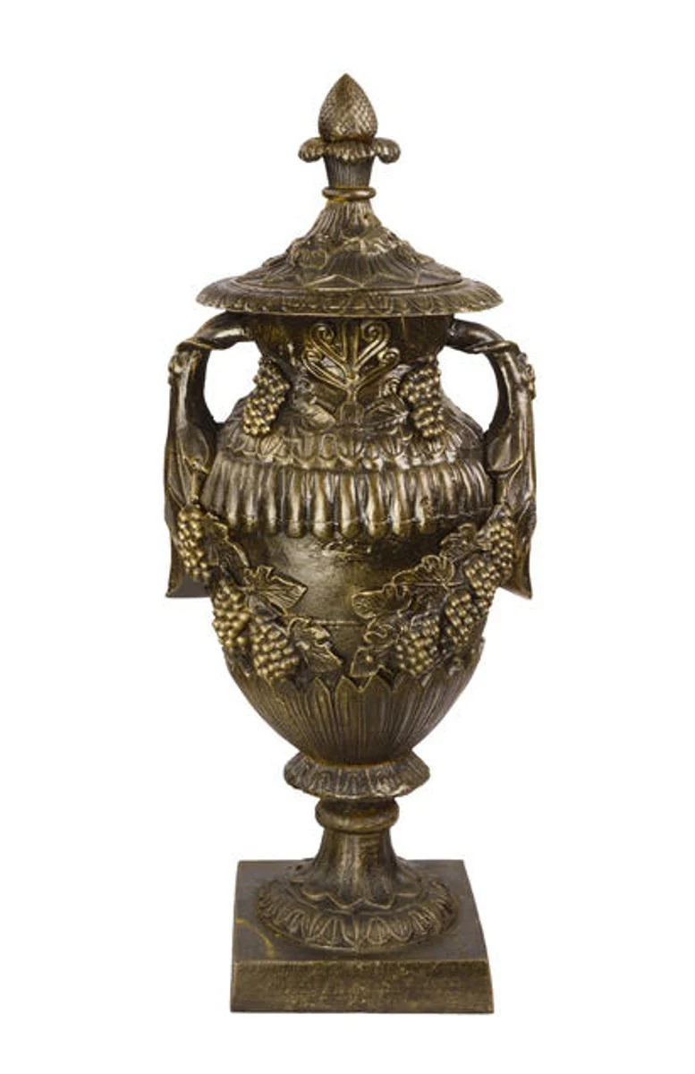 Casa Padrino Antik Stil Gartenfigur Urne - Gusseisen - Bronze Look