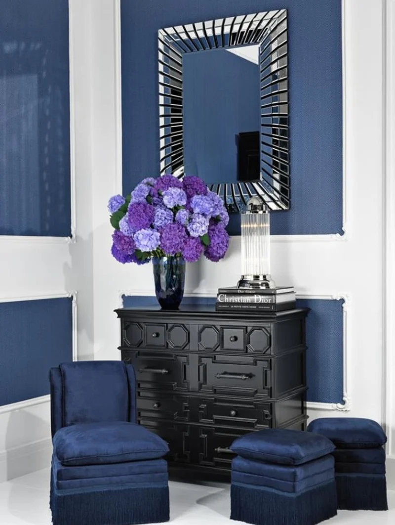 Casa Padrino Luxus Designer Sessel Blau 55 x 74 x H. 74 cm - Limited Edition