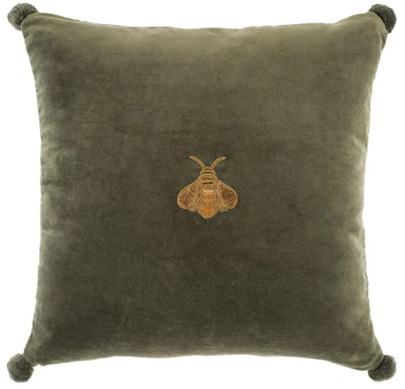 Casa Padrino Luxus Zierkissen Grün / Gold 60 x 60 cm - Wohnzimmer Accessoires