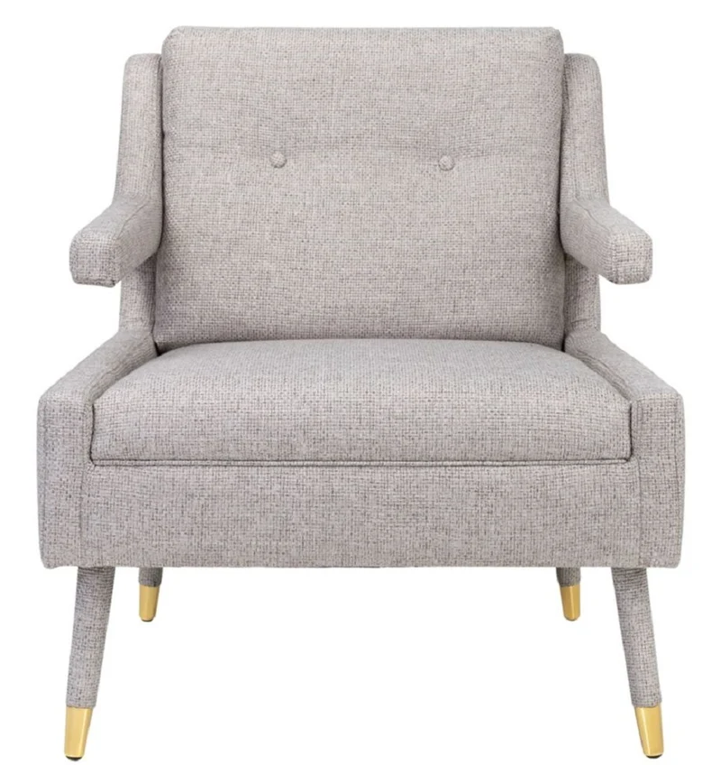 Casa Padrino Luxus Sessel Grau / Gold 76 x 88 x H. 89 cm - Wohnzimmer Sessel im Neoklassichen Stil - Designer Wohnzimmermöbel