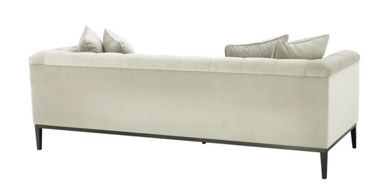 Casa Padrino Luxus Sofa Hellgrau Schwarz - Wohnzimmer Möbel