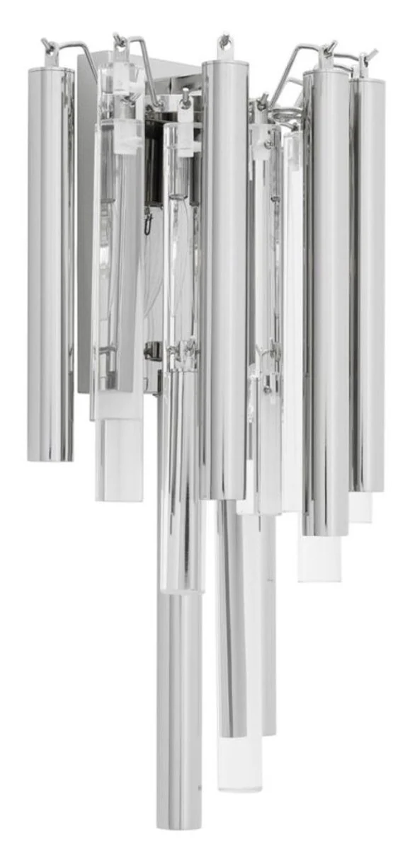Casa Padrino Luxus Wandleuchte / Wandlampe Silber 23 x 14,5 x H. 42 cm - Hotel Restaurant Kollektion