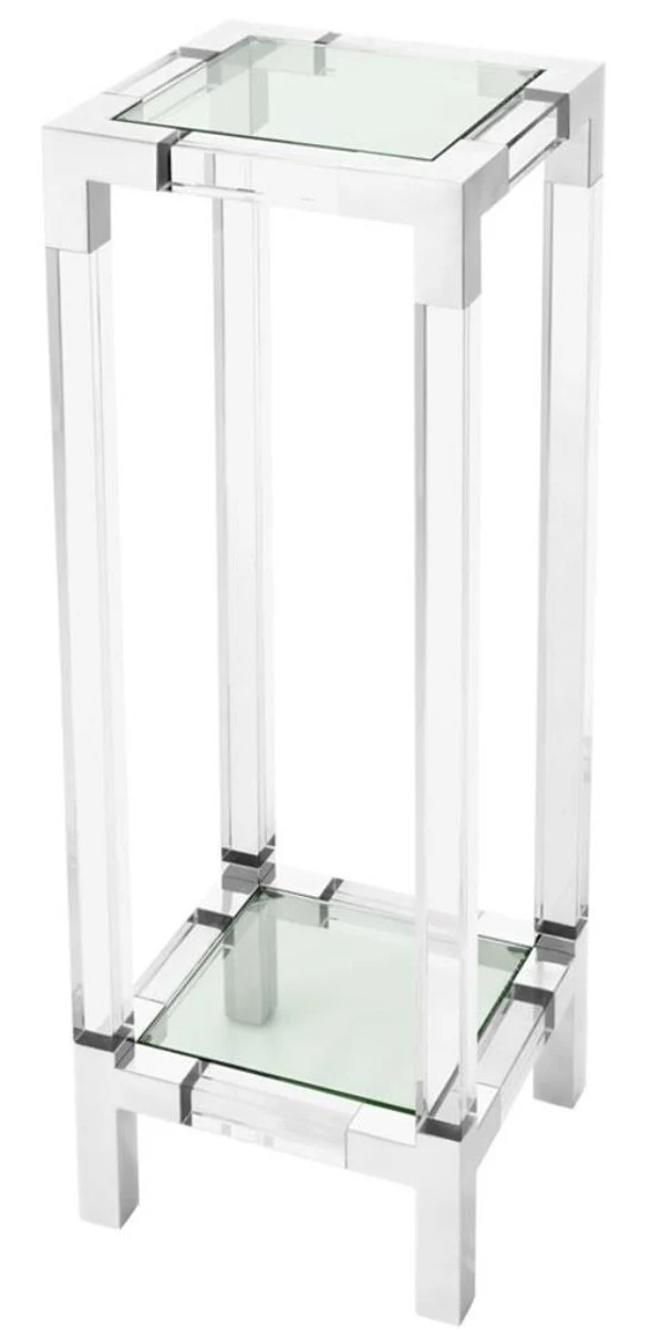 Casa Padrino Luxus Beistelltisch / Säule Silber 35 x 35 x H. 100 cm - Luxus Designer Möbel