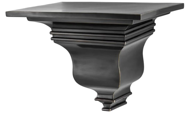 Casa Padrino Luxus Messing Wandkonsole Bronze 34 x 25 x H. 25 cm - Art Deco Möbel