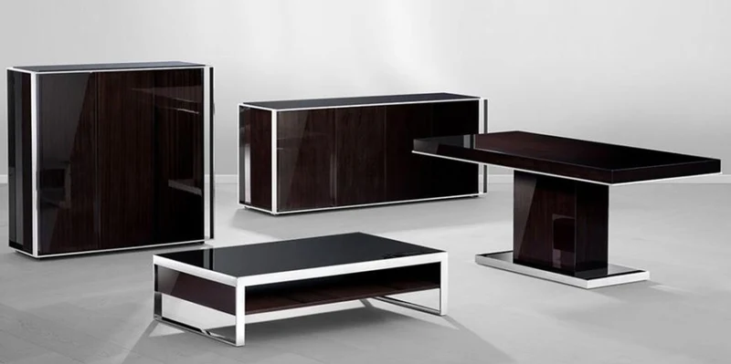 Casa Padrino Designer Schrank 200 x 52 x H. 80,5 cm - Luxus Wohnzimmerschrank