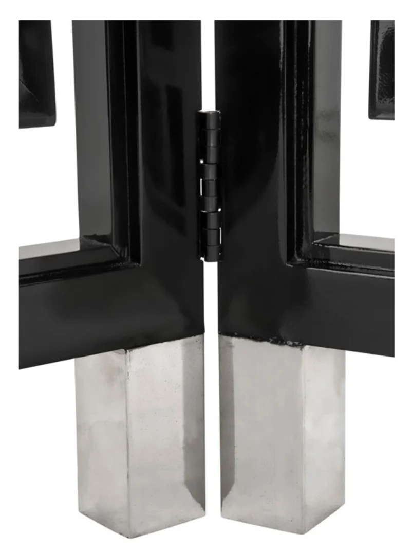 Casa Padrino Mahagoni Raumteiler in piano schwarz 200 x H. 225 cm - Luxus Qualität