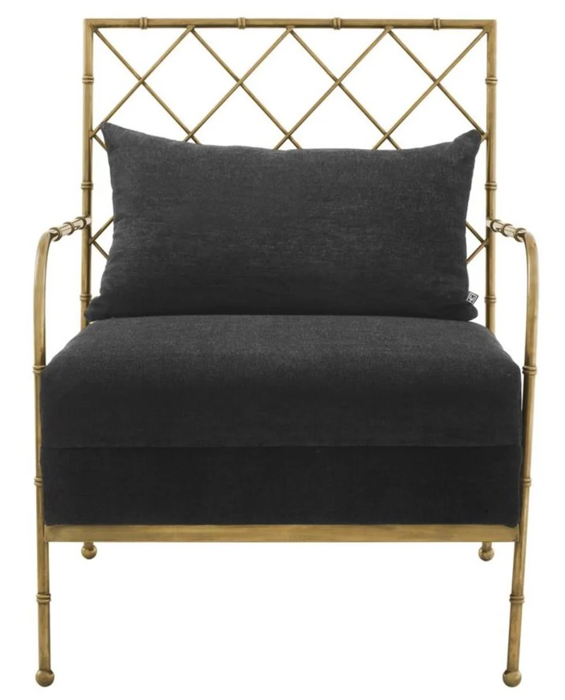 Casa Padrino Luxus Sessel Antik Messing 64,5 x 71,5 x H. 83 cm - Limited Edition