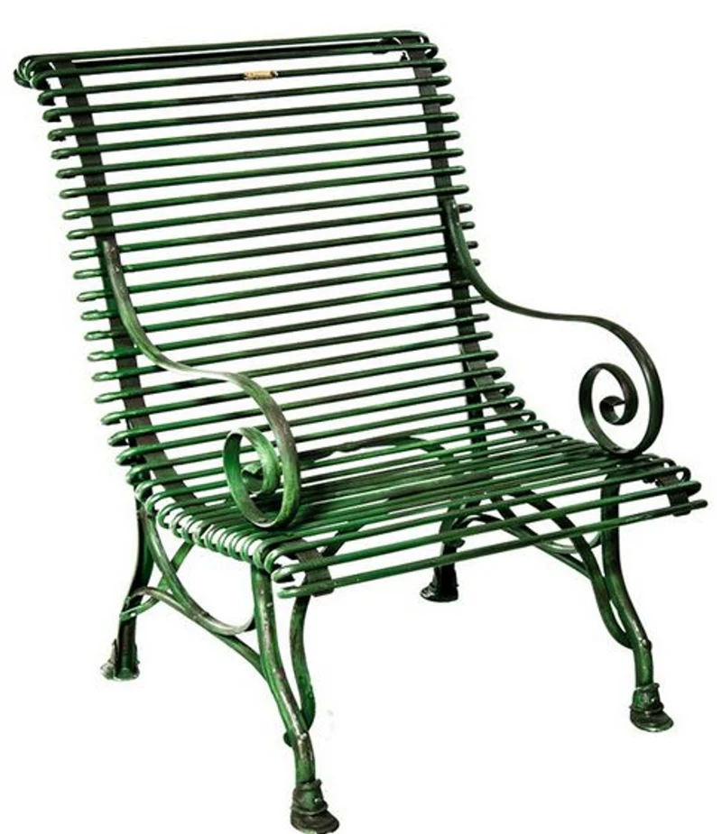 Casa Padrino Gartenstuhl aus Schmiedeeisen - verschiedene Farben - 63 cm x 45 cm x H98 cm - Luxus Gartenmöbel