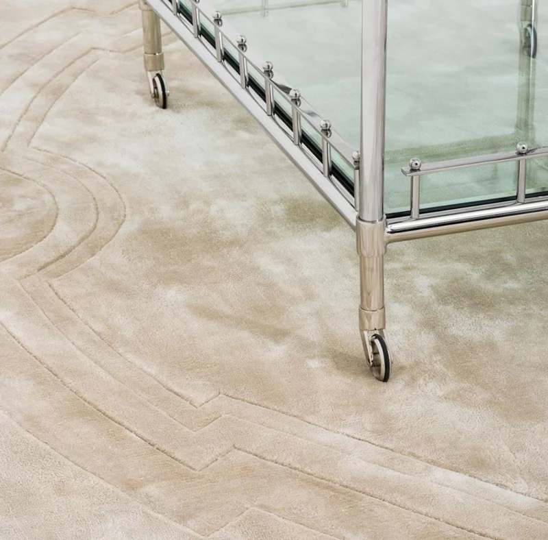 Casa Padrino Luxus Designer Teppich Beige Durchmesser 280 cm - Limited Edition