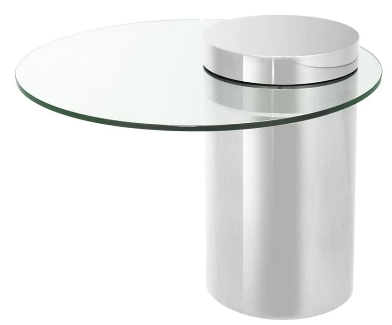 Casa Padrino Designer Beistelltisch Silber 65 x H. 51 cm - Luxus Kollektion