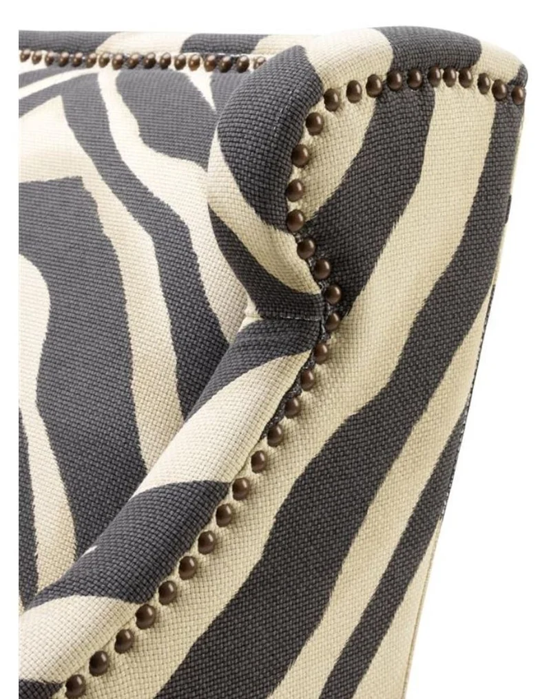 Casa Padrino Sessel im Zebra Design 74 x 81 x H. 89 cm - Luxus Wohnzimmer Sessel