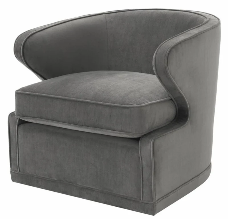 Casa Padrino Luxus Drehsessel Dunkelgrau 75 x 80 x H. 73 cm - Hotel Club Möbel