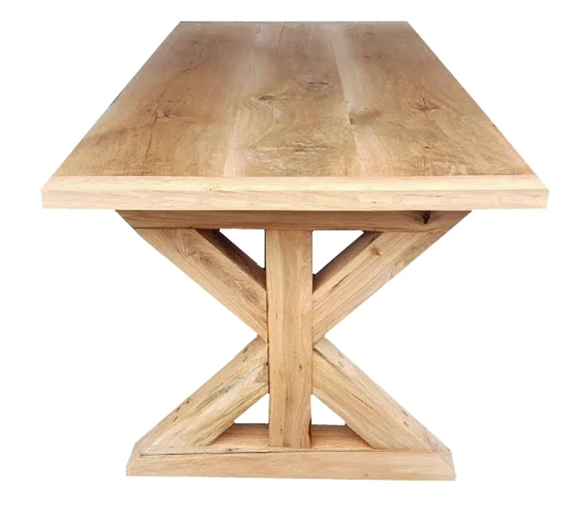 Casa Padrino Luxus Massivholz Esstisch - Eiche - 200 cm x 100 cm x H78 cm - Schwere Ausführung