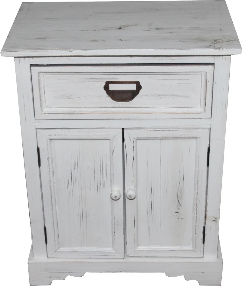 Casa Padrino Shabby Chic Landhaus Stil Kommode mit Schubladen, Antik Weiß, B 50 cm, H 64 cm