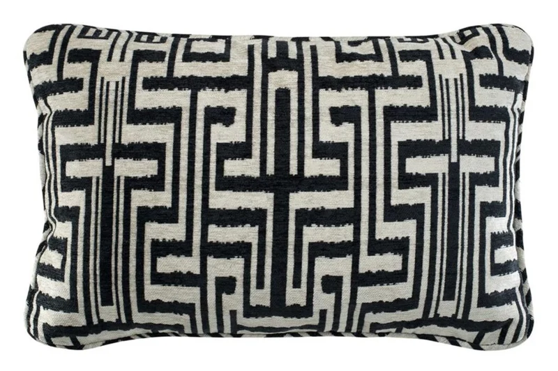Casa Padrino Designer Zierkissen Schwarz / Beige 60 x H. 40 cm - Luxus Kollektion