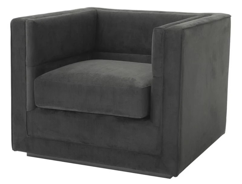 Casa Padrino Luxus Sessel Anthrazitgrau 92 x 86 x H. 73,5 cm - Luxus Wohnzimmer Sessel