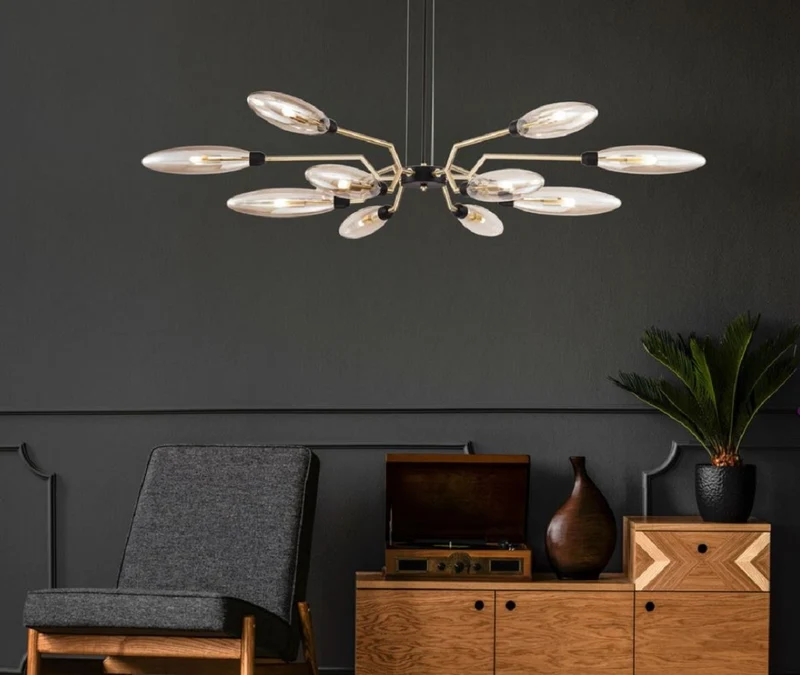 Casa Padrino Luxus Hängeleuchte Mattgold / Schwarz Ø 127 x H. 17,5 cm - Moderne Pendelleuchte