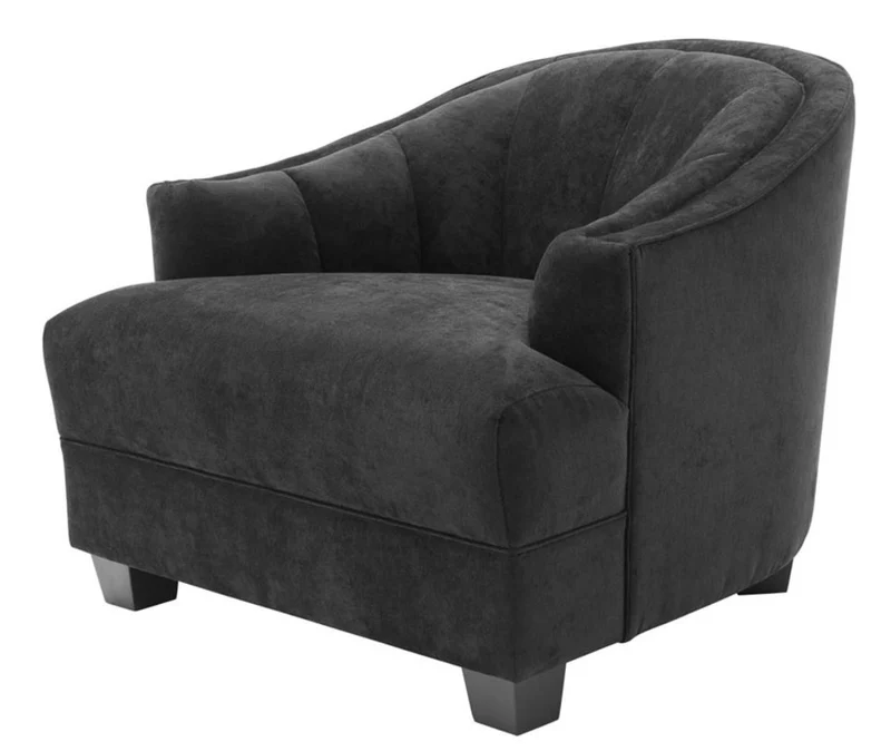 Casa Padrino Wohnzimmer Sessel in schwarz 93 x 90 x H. 75 cm - Luxus Möbel