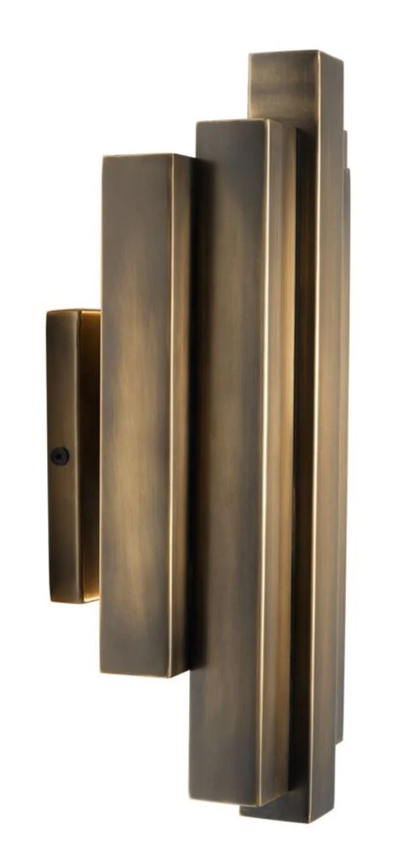 Casa Padrino Wandleuchte Vintage Messing 20,5 x 13 x H. 40 cm - Limited Edition